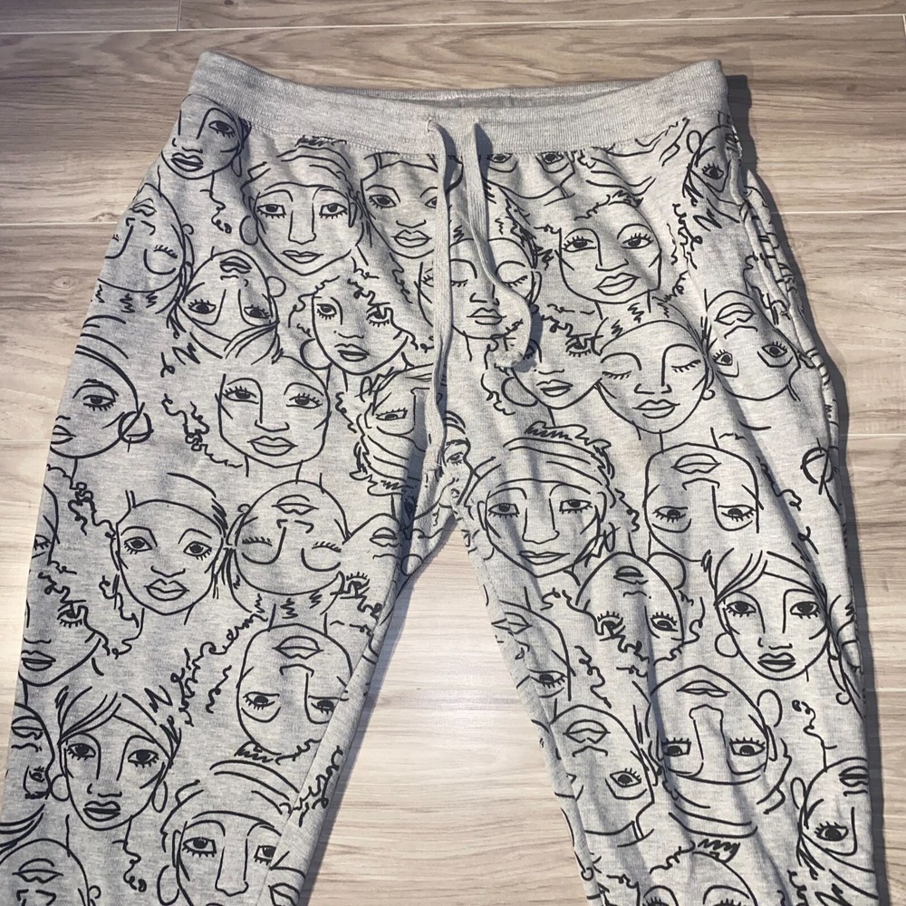 Maya Angelou Gray Womens Face Art Elastic Waist Casualwear Jogger Pants Size XXL - Picture 2 of 11